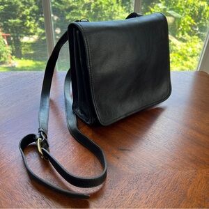 J. P. Ourse & CIE Black Pebbled Leather Vintage Purse